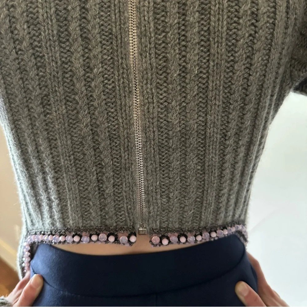 CHANEL Beaded Camellia Cashmere Apron Sweater🌸